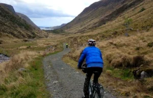 cyclists in Glenveagh National Park, Ireland